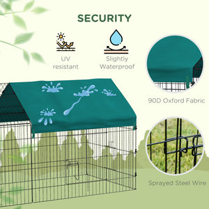 73" Small Animal Cage with Roof, Indoor/Outdoor Use,  for Chicken, Rabbits, Chinchillas
