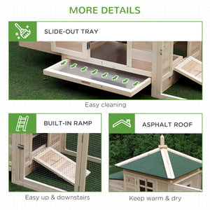 77" Chicken Coop Hen House Rabbit Hutch Poultry Cage Pen Outdoor Backyard with Nesting Box Run Natural – view 6