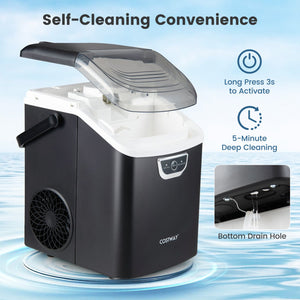 Nugget Ice Maker Countertop with Audible Ice Full Alarm-Black view 7