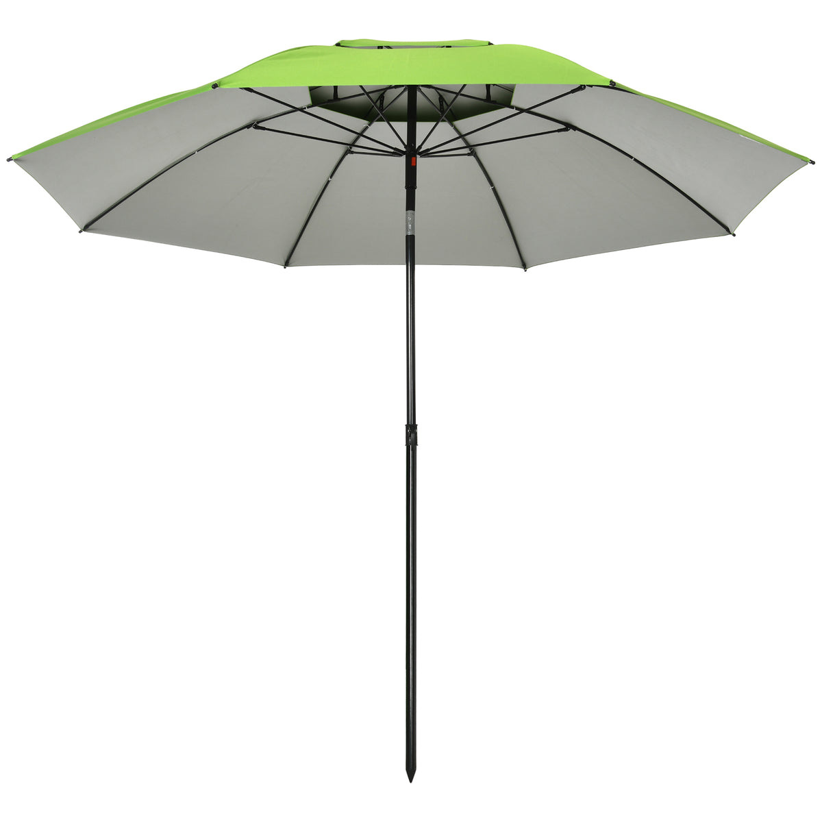 6.6ft Arched Beach Umbrella, Angle Adjustable Patio Umbrella with Steel Frame, Carry Bag, UV30+ Outdoor Umbrella, Green