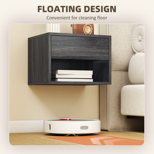 Floating Nightstand Set of 2, Wall Mounted Bedside Table with Drawer for Bedroom Black – view 18