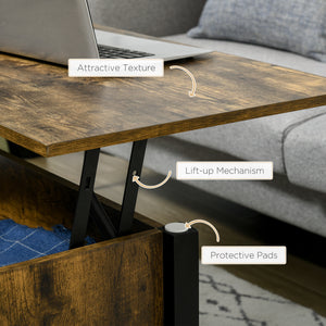 Lift Top Coffee Table, Modern Center Table with Storage Shelves and Hidden Compartment for Living Room – view 12