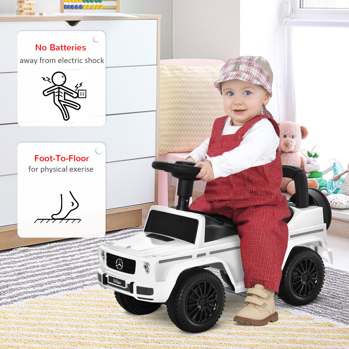Aosom Compatible Baby Toddler Push Car Foot-to-Floor Ride-On Wheel Mercedes-Benz G350 Licensed