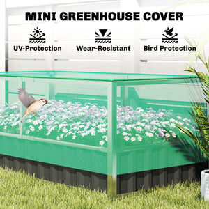 Raised Garden Bed, 5.7 x 3 x 2.3ft Steel Planter Box Outdoor with Cover, Gloves, Dark Grey – view 3