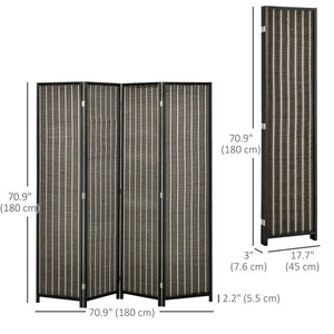 4 Panel Room Divider, 6 Ft Tall Indoor Portable Folding Privacy Screens – view 4
