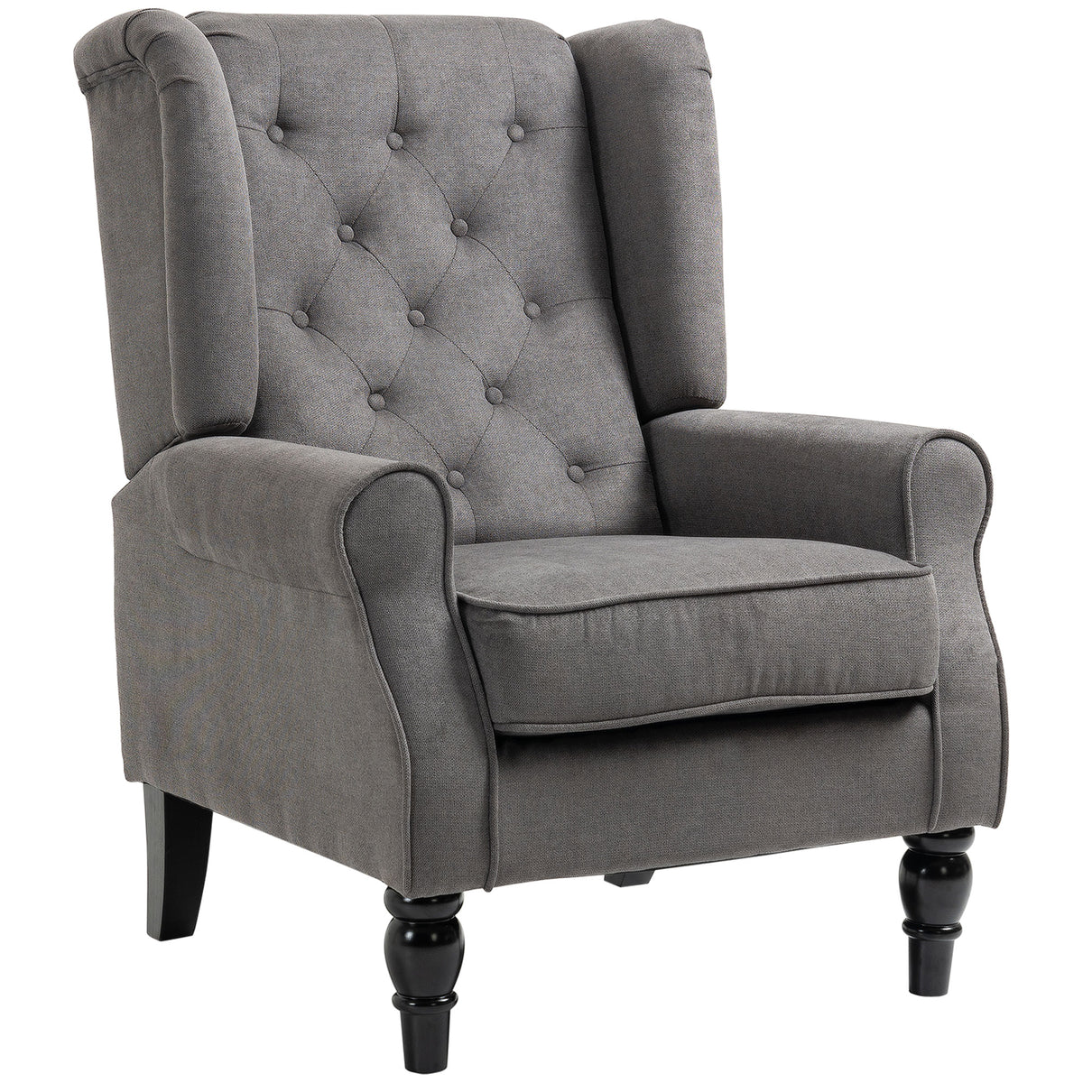 Fabric Accent Chair, Button Tufted Armchair, Upholstered Modern Living Room Chair – view 4