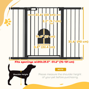 30"-52" Extra Wide Pet Gate Barrier with Small Door, 30"H Dog Gate with Safety Gate Barrier – view 35