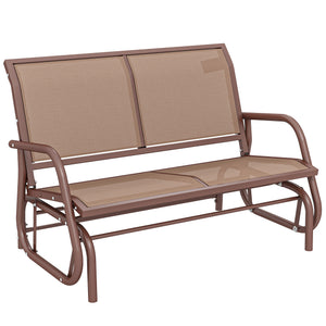 Outdoor Glider Bench, 2 Person Patio Glider Chair, Gliding Outdoor Garden Loveseat Swing Bench
