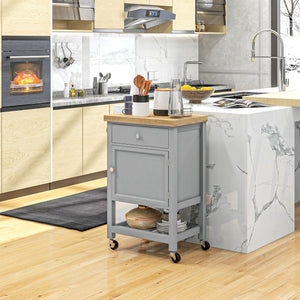Kitchen Cart on Wheels, Rolling Kitchen Island Cart with Wood Top, Towel Rack – view 6
