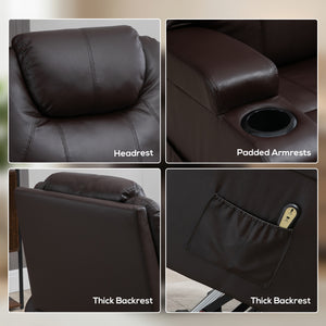 Power Lift Recliner Chair for Elderly, PU Leather Lift Chair with Thick and High Back, Footrest, Remote – view 12