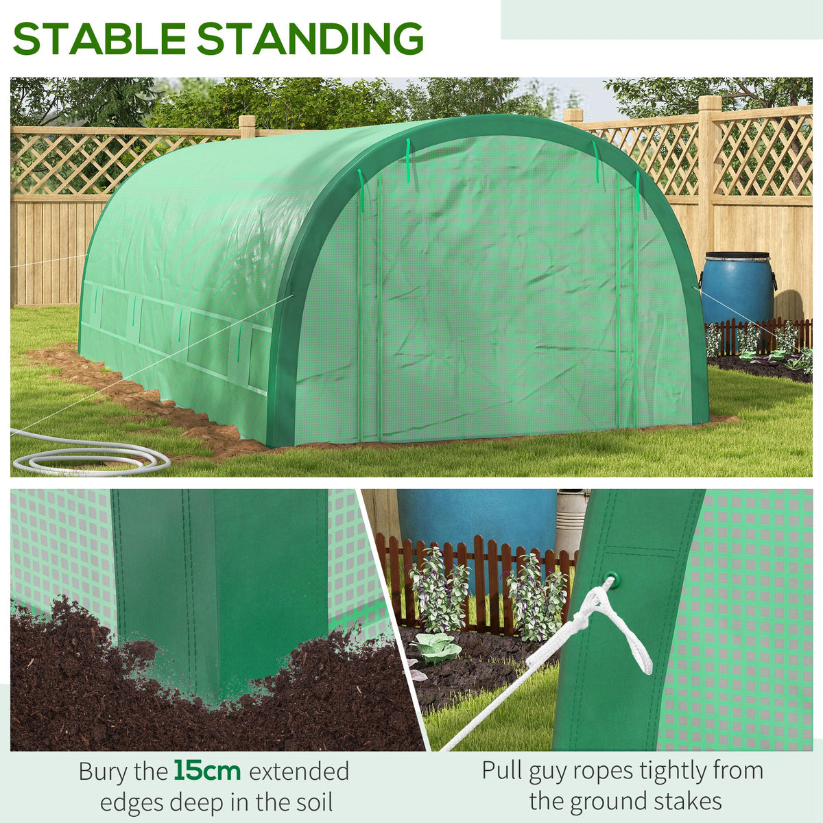 19.5' x 10' x 6.5' Upgraded Tunnel Greenhouse Green House with Mesh Door and Windows – view 6