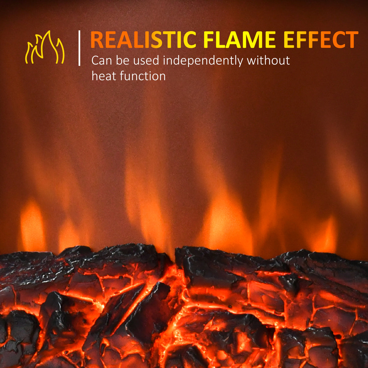 Electric Fireplace Heater, Freestanding Fireplace Stove with Realistic Flame Effect – view 10