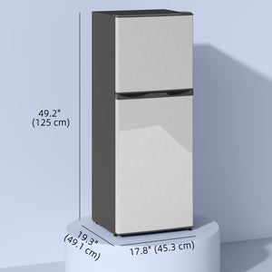 Double Door Mini Fridge with Freezer, 4.6 Cu.Ft Small Refrigerator with Thermostat, Shelves – view 9
