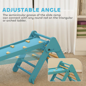 Qaba 7-in-1 Pikler Triangle Set, Foldable Wooden Climbing Toys with Arch, Ramp and Ladder for Toddlers 1-4 Years