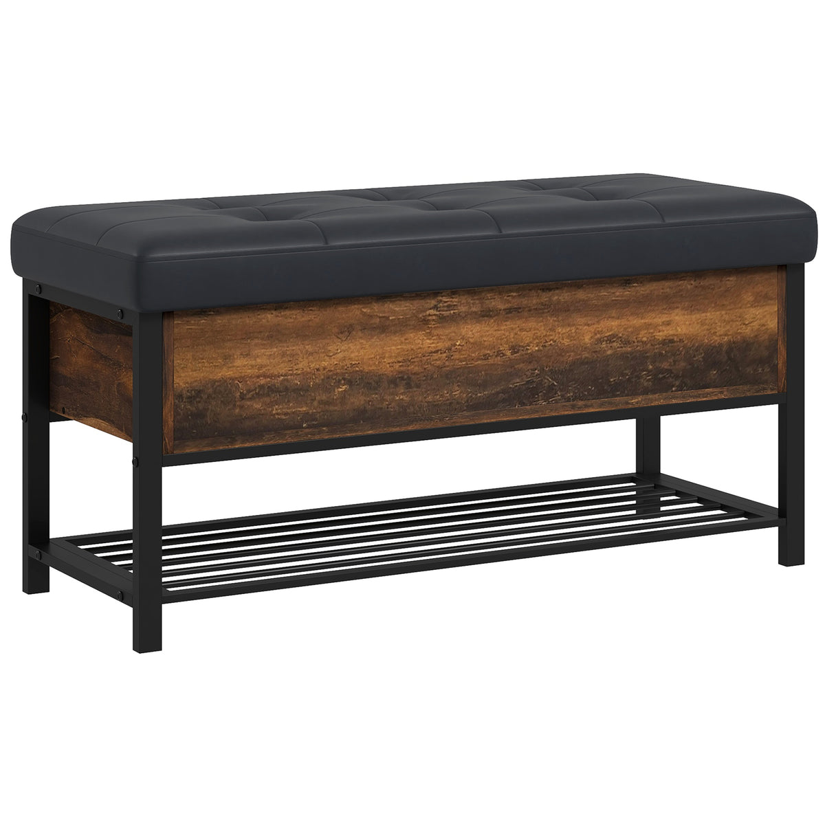 Shoe Storage with Seat, Upholstered Hallway Bench, Shoe Bench with Flip Top and Hidden Space for 4 Pairs of Shoes