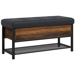 Shoe Storage with Seat, Upholstered Hallway Bench, Shoe Bench with Flip Top and Hidden Space for 4 Pairs of Shoes
