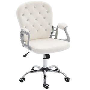 Office Chair, Comfortable Computer Desk Chair with Padded Seat and Adjustable Height, Tufted Back, Black – view 7