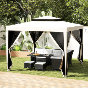 10' x 10' Outdoor Canopy Tent Party Tent with Mesh Netting and Double Tier Roof for Backyard, Garden – view 14