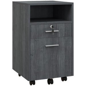 2 Drawer Filing Cabinet with Lock, Vertical File Cabinet with Wheels, Mobile Office Cabinet for A4 – view 3