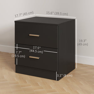 Bedside Table with 2 Drawers, Modern Nightstand for Bedroom, White – view 9