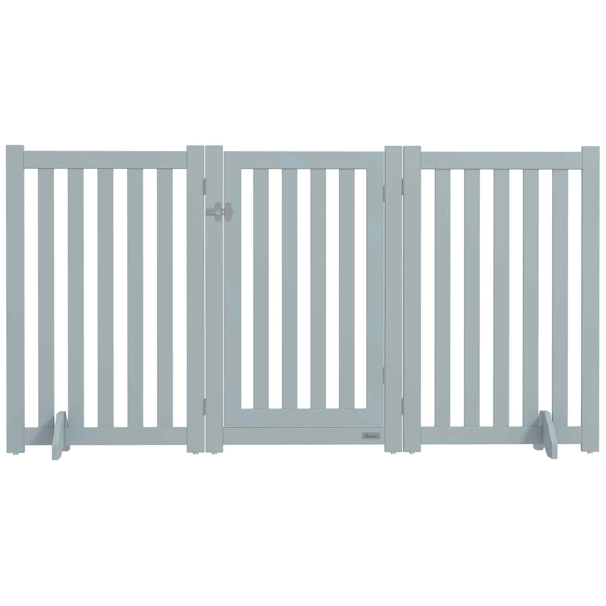 31.5"H Foldable Dog Gate with Door, 3 Panels Freestanding Pet Gate Barriers Indoor with Support Feet – view 3
