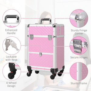 Portable Aluminum Makeup Train Cases, Rolling Makeup Case – view 10