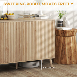Buffet Cabinet with Storage Modern Fluted Sideboard with Adjustable Shelves Wood Legs for Dining Room – view 6
