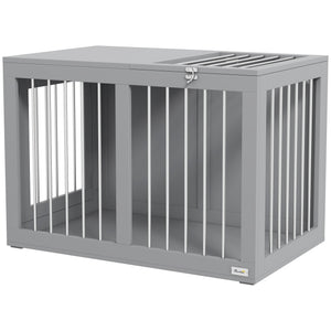 31.5" Dog Crate Furniture with Double Doors, for Medium Dogs, Grey