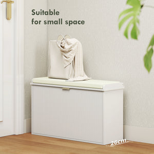 Entryway Bench with Padded Seat and Flip-Drawers, Holds up to 265lbs – view 3