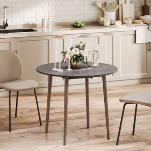 Folding Dining Table, Round Drop Leaf Kitchen Table for Small Spaces with Wood Legs, Oak – view 21