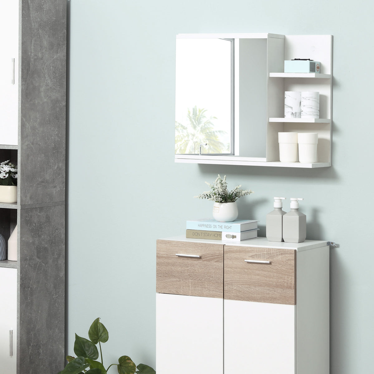 Medicine Cabinet with Mirror, Wall Mounted Bathroom Mirror Cabinet – view 14
