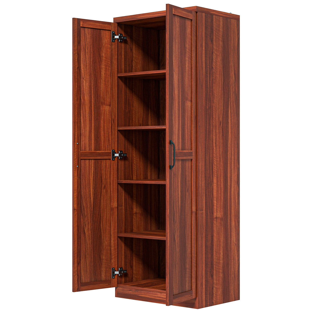 63" Kitchen Storage Cabinet, 5-tier Pantry Cabinet with Doors and Adjustable Shelves for Dining Room, Black – view 15