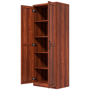 63" Kitchen Storage Cabinet, 5-tier Pantry Cabinet with Doors and Adjustable Shelves for Dining Room, Black – view 15