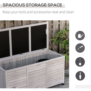 75 Gallon Wooden Storage Box patio Deck Box Bench, Garden Backyard Outdoor Storage Container with Aerating – view 6