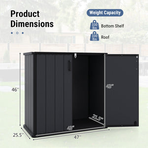 Outdoor 23.5 Cu.ft All-Weather Storage Box with Floor Lockable Door-Black view 5
