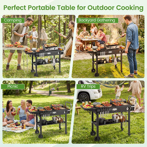Outdoor Grill Cart, Foldable Grilling Table for Blackstone Griddle with 31” x 17” Tabletop view 5