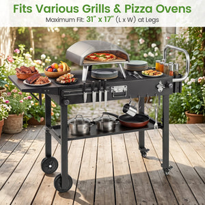 Outdoor Grill Cart, Foldable Grilling Table for Blackstone Griddle with 31” x 17” Tabletop view 6