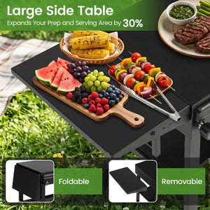 Outdoor Grill Cart, Foldable Grilling Table for Blackstone Griddle with 31” x 17” Tabletop view 7
