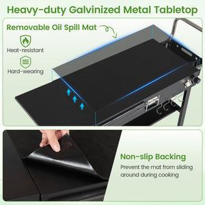Outdoor Grill Cart, Foldable Grilling Table for Blackstone Griddle with 31” x 17” Tabletop view 8