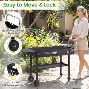 Outdoor Grill Cart, Foldable Grilling Table for Blackstone Griddle with 31” x 17” Tabletop view 9