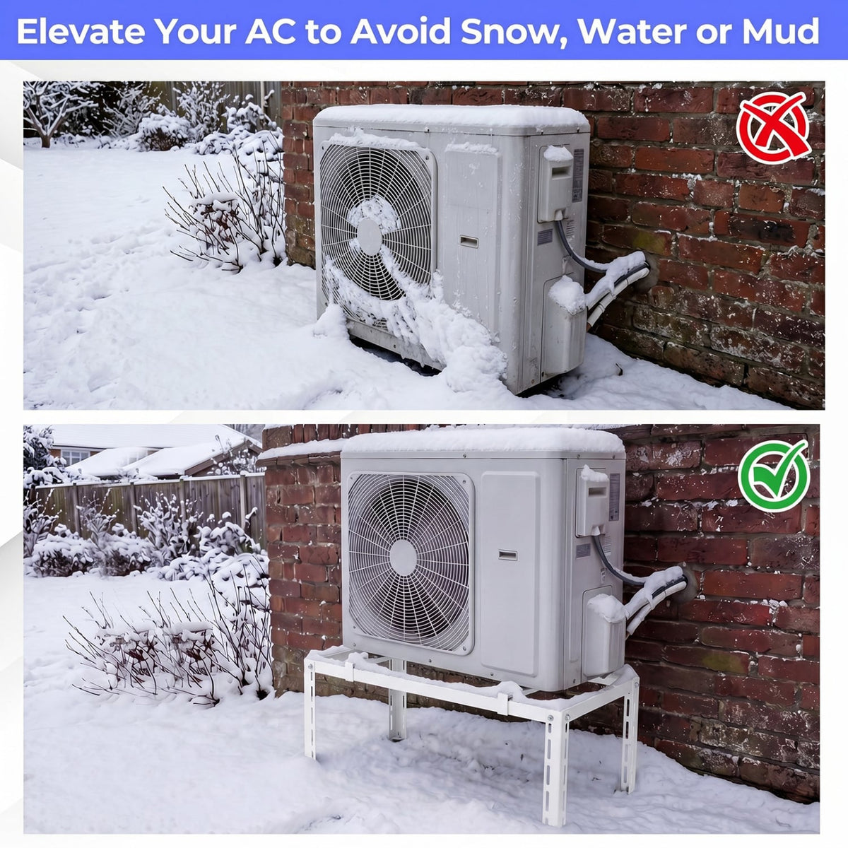 Outdoor Heavy-Duty AC Base for 9000-36000 BTU Ductless Air Conditioners Heat Pump view 7