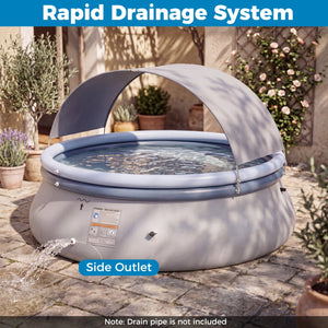 Outdoor Inflatable Pool with Sunshade Canopy-S view 9