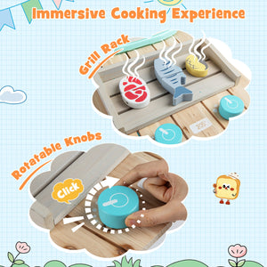 Outdoor Kids Play Kitchen Set Wooden Toy Kitchen Playset with Removable Sink-Orange view 6