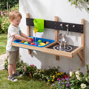Outdoor Wall Mounted Mud Kitchen for Kids Ages 3+ view 2