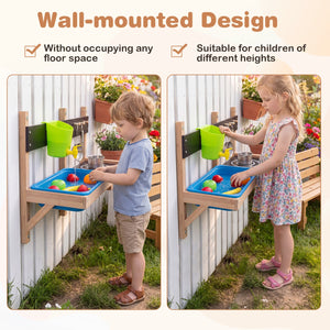 Outdoor Wall Mounted Mud Kitchen for Kids Ages 3+ view 9