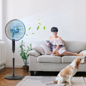 Standing Floor Fan with Remote Control, Stand Up Cooling Fan, Tall Pedestal Electric Fan for Home Bedroom – view 14