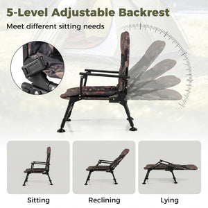 Oversized Foldable Fishing Chair for Adults with Armrest-Multicolor view 8