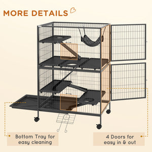 5-Tier Rolling Small Animal Cage, Deluxe Guinea Pig Cage, Ferret Cage for Mink Chinchilla Kitten Rabbit – view 6