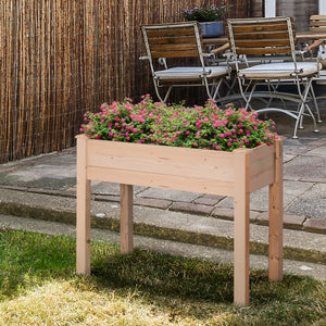 34"x18"x30" Wooden Raised Garden Bed, Elevated Planter Box with Legs, Drainage Holes, Inner Bag for Garden – view 11