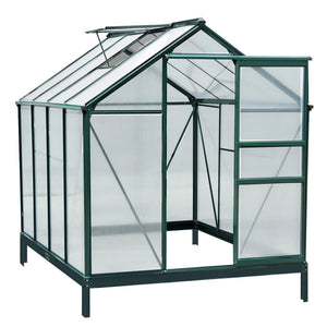 6' x 8' Greenhouse Clear & Twin Wall Panels Green Frame Press to Select